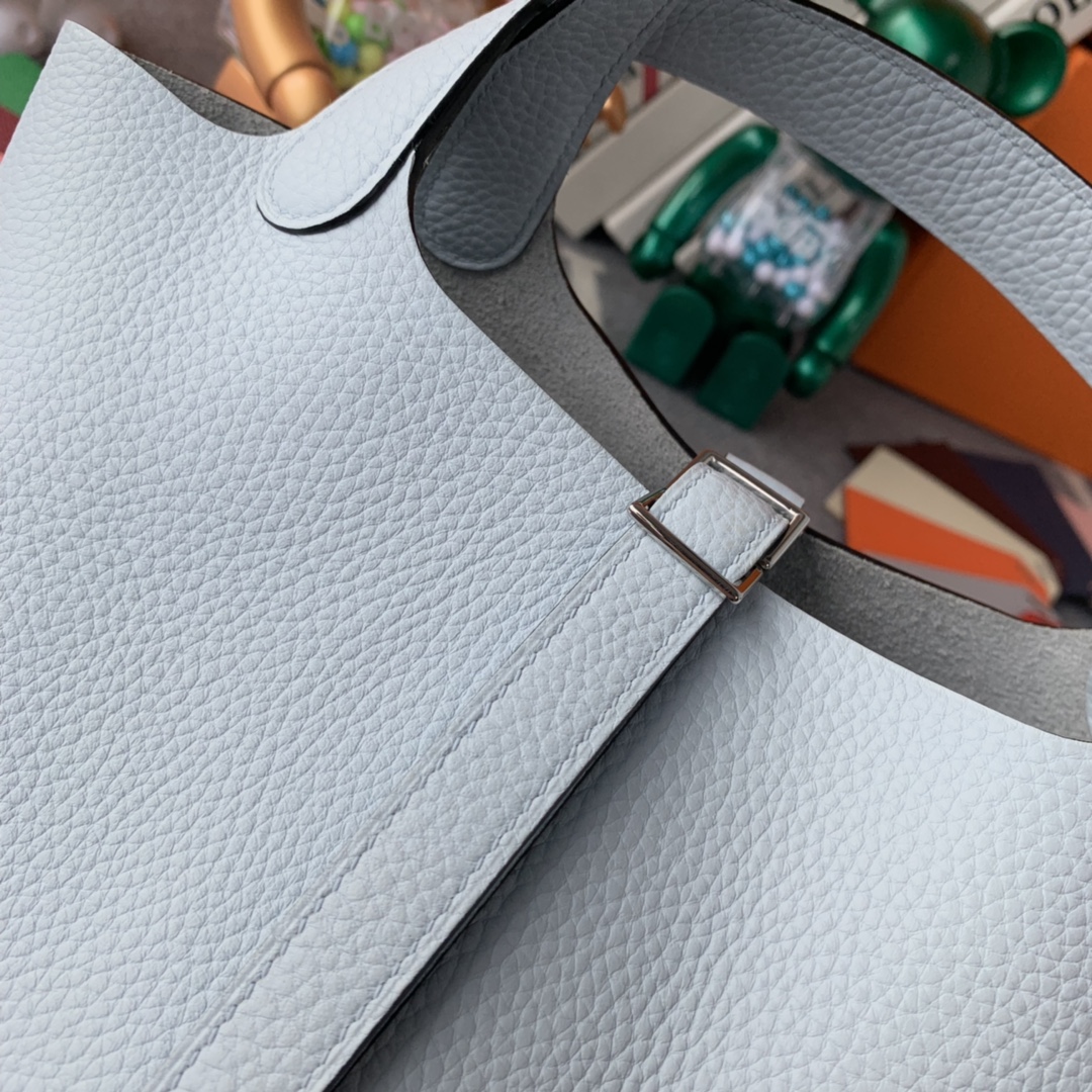 에르메스 피코탄18 라이트블루 은장 끌레망스 가죽